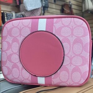 Pink and White Crossbody Bag